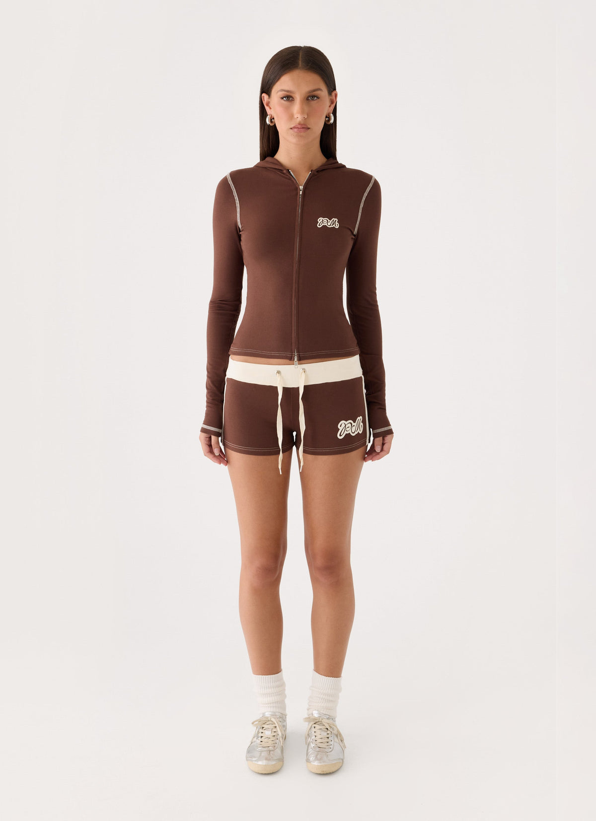 Paris Zip Up Hoodie - Chocolate