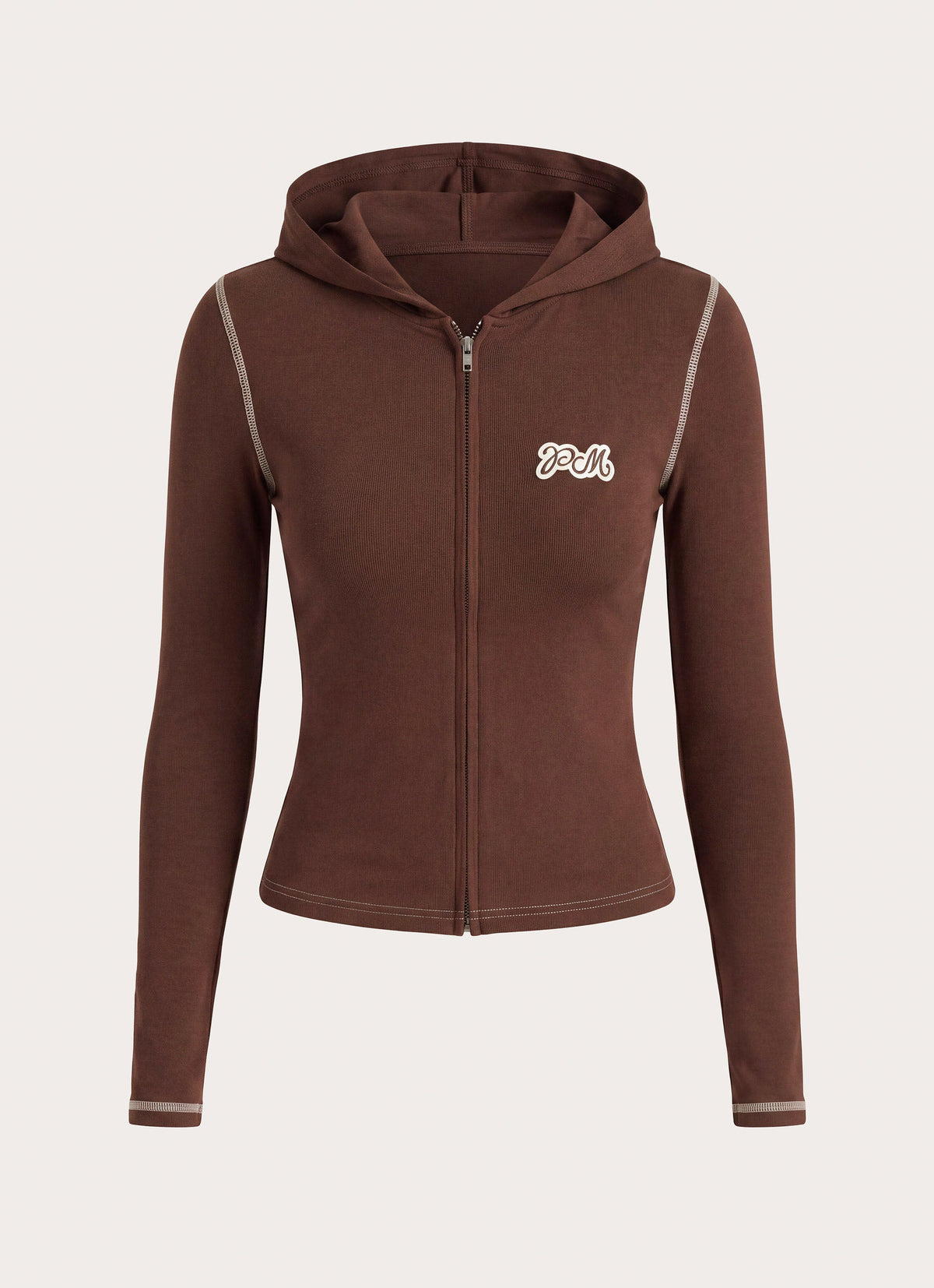 Paris Zip Up Hoodie - Chocolate