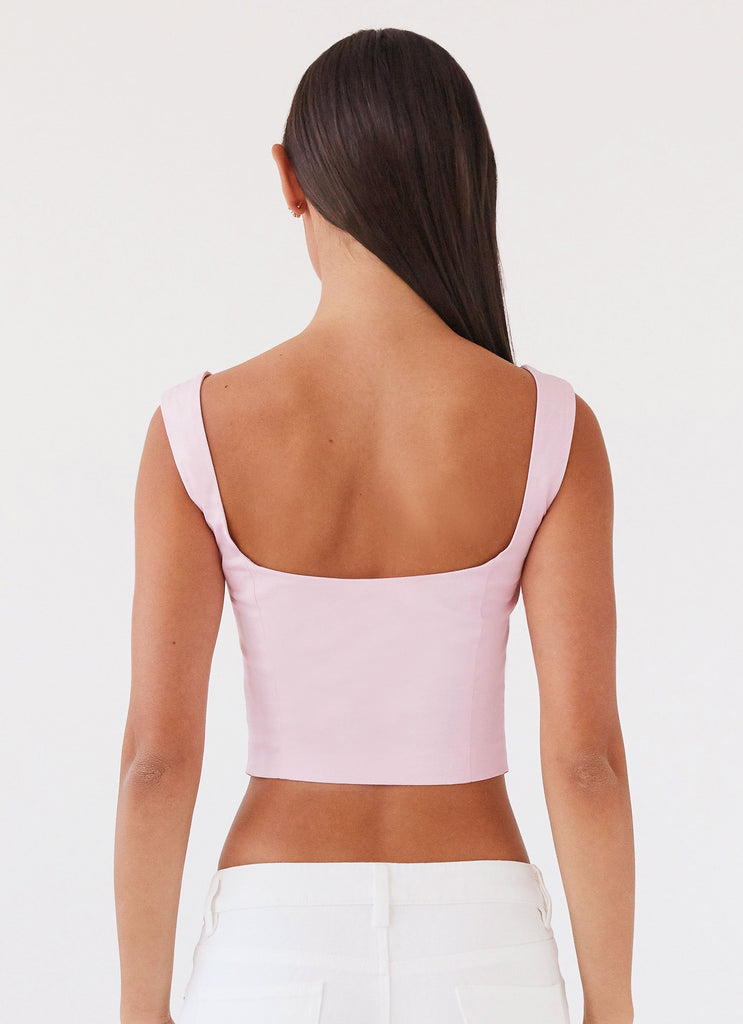 Womens Ambretta Corset Top in the colour Pink in front of a light grey background