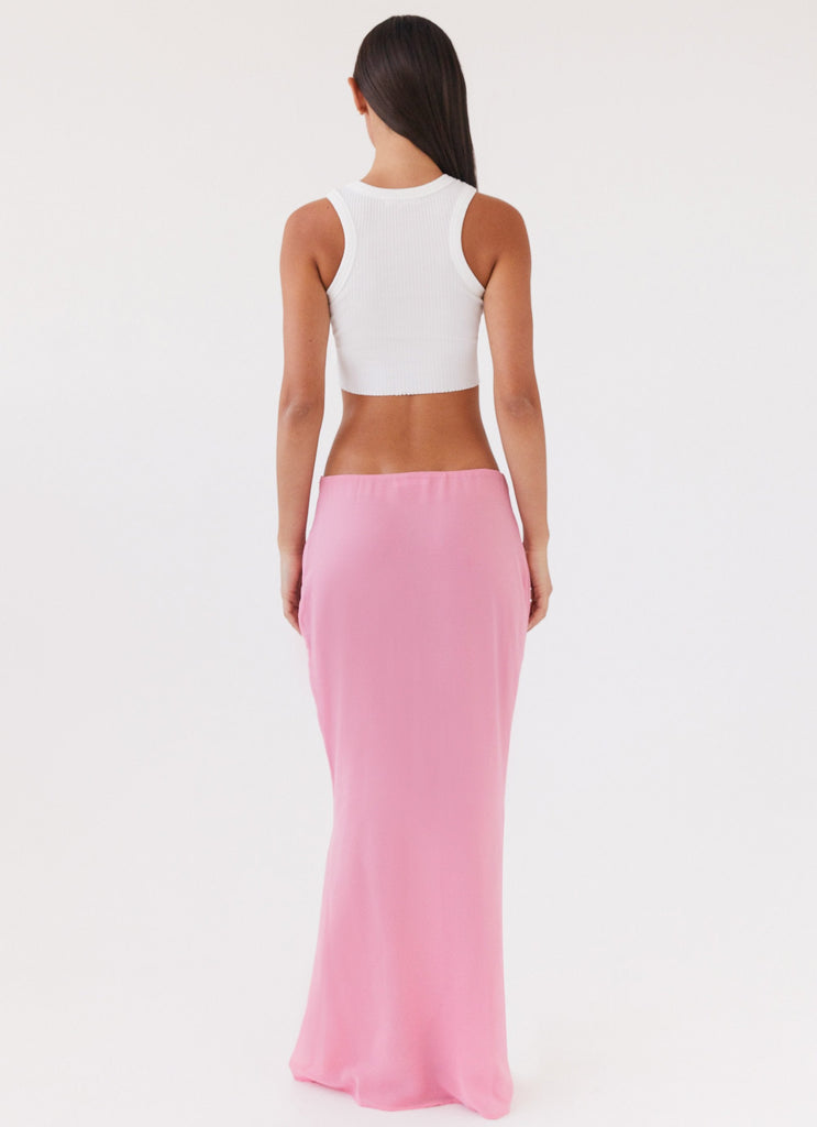 Womens Chella Tie Up Skirt in the colour Pink in front of a light grey background