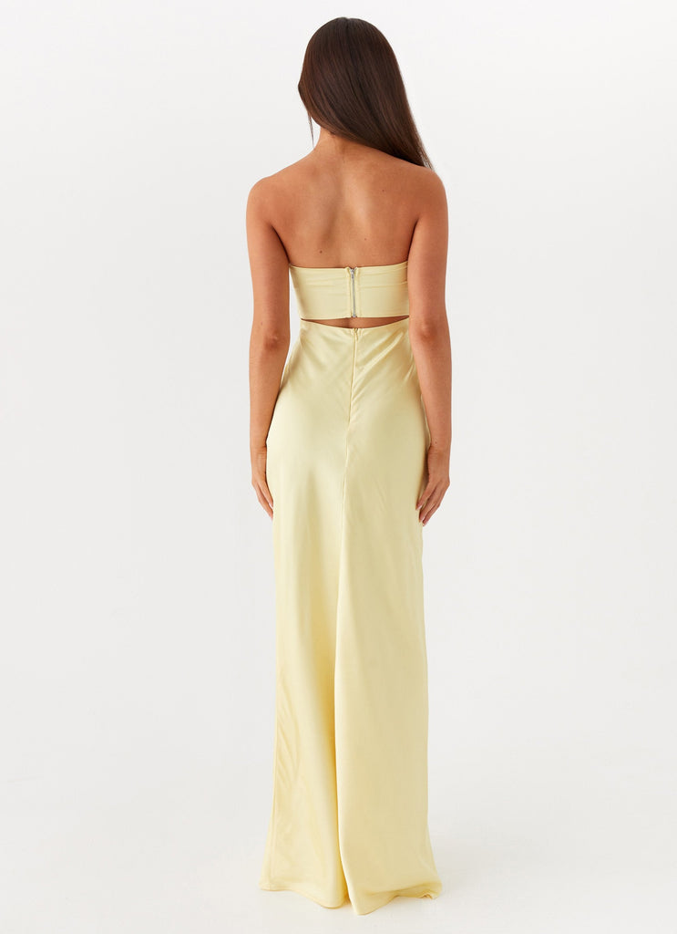 yellow strapless maxi dress Tianna Strapless Maxi Dress