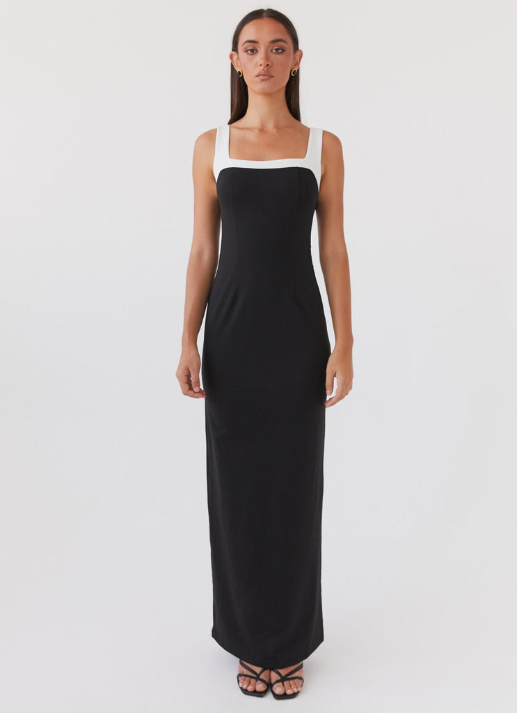 Womens Ebonnie Maxi Dress in the colour Black in front of a light grey background