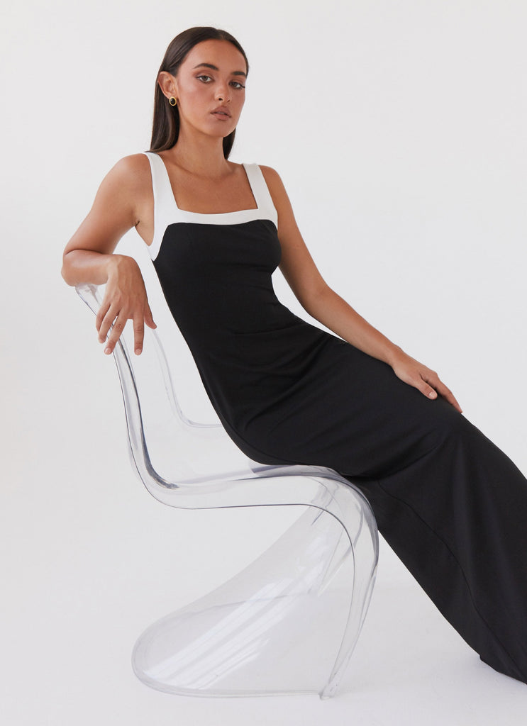 Womens Ebonnie Maxi Dress in the colour Black in front of a light grey background