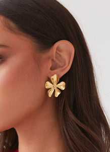 Daisy Love Flower Earrings - Gold