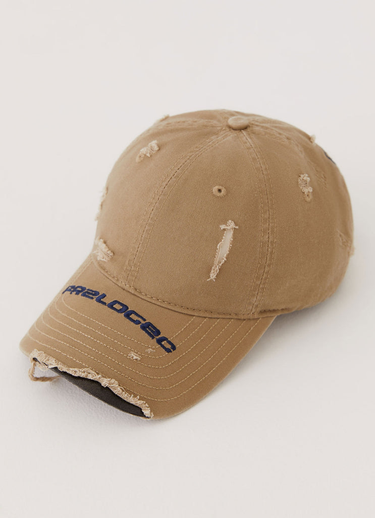 Womens Sucker Frayed Baseball Cap in the colour Smoke in front of a light grey background