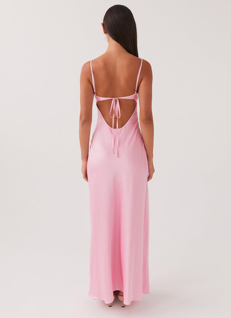 Womens Pretty In Pink Maxi Dress in the colour Rose Quartz in front of a light grey background