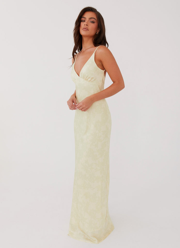 Womens Sorrento Sun Maxi Dress in the colour Yellow Floral in front of a light grey background