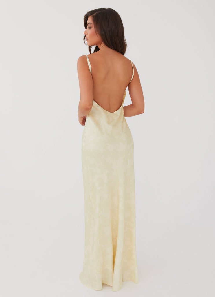 Womens Sorrento Sun Maxi Dress in the colour Yellow Floral in front of a light grey background