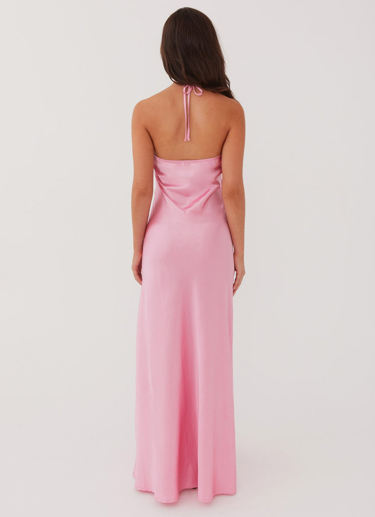 Womens Noir Symphony Maxi Dress in the colour Pink in front of a light grey background