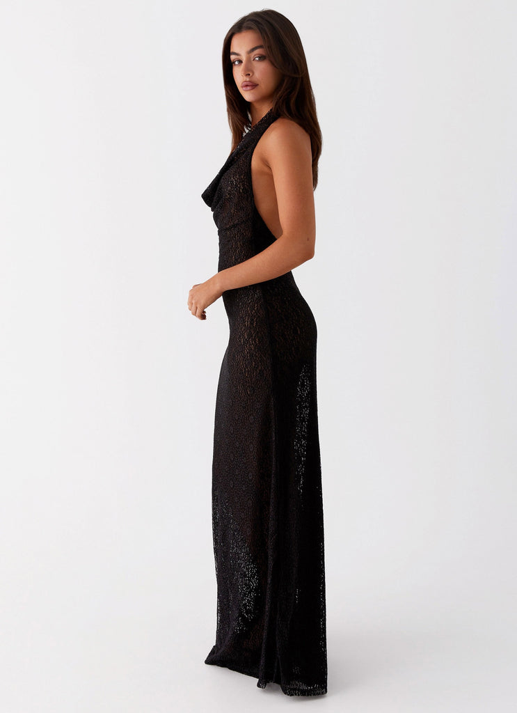 Tempest Cowl Neck Maxi Dress Black Peppermayo Europe