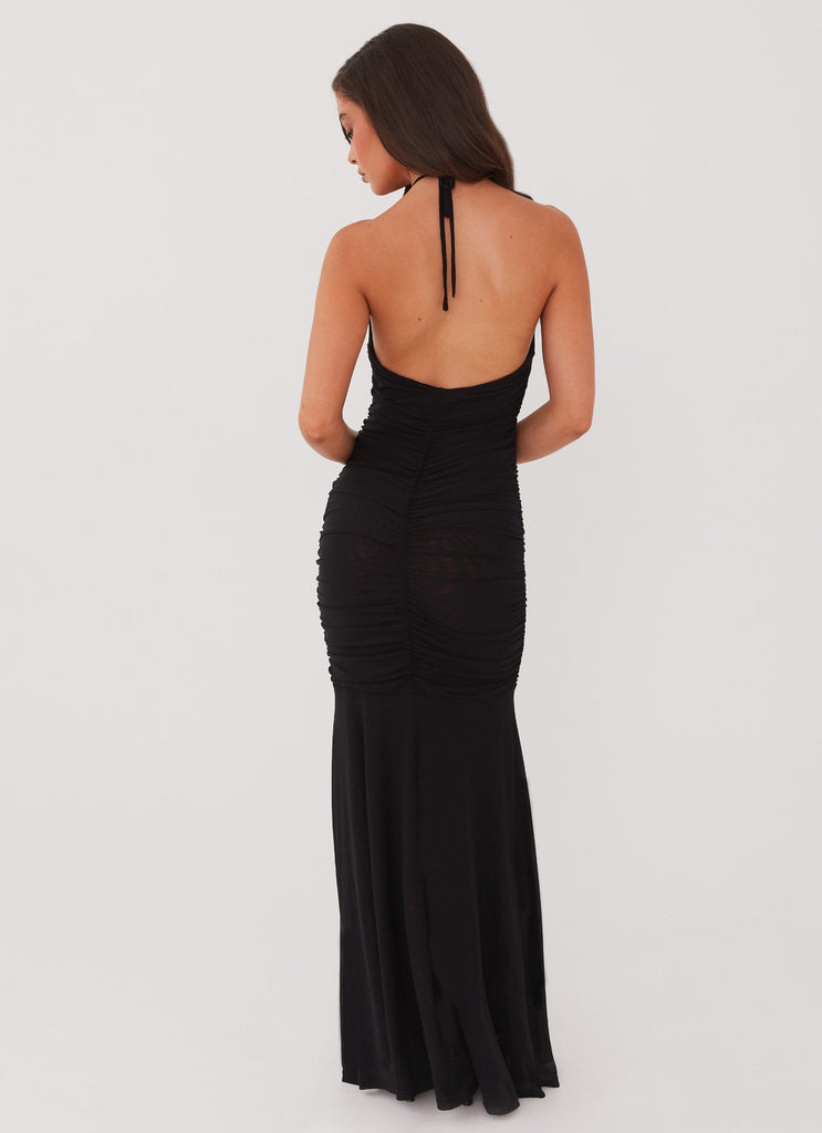 Womens Brynne Maxi Dress in the colour Black in front of a light grey background