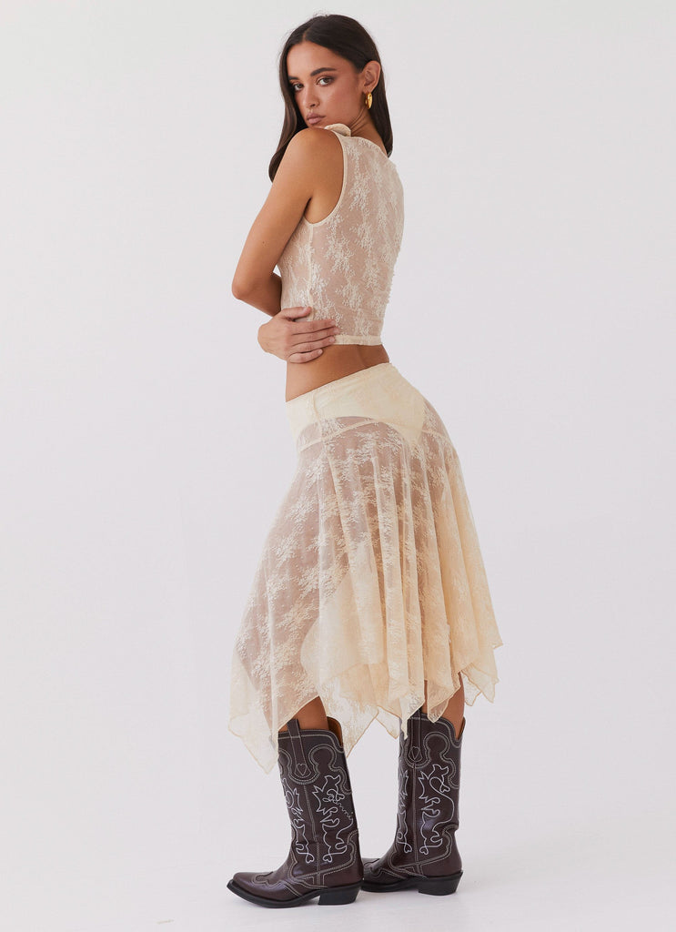 Nakia Lace Midi Skirt - Ivory