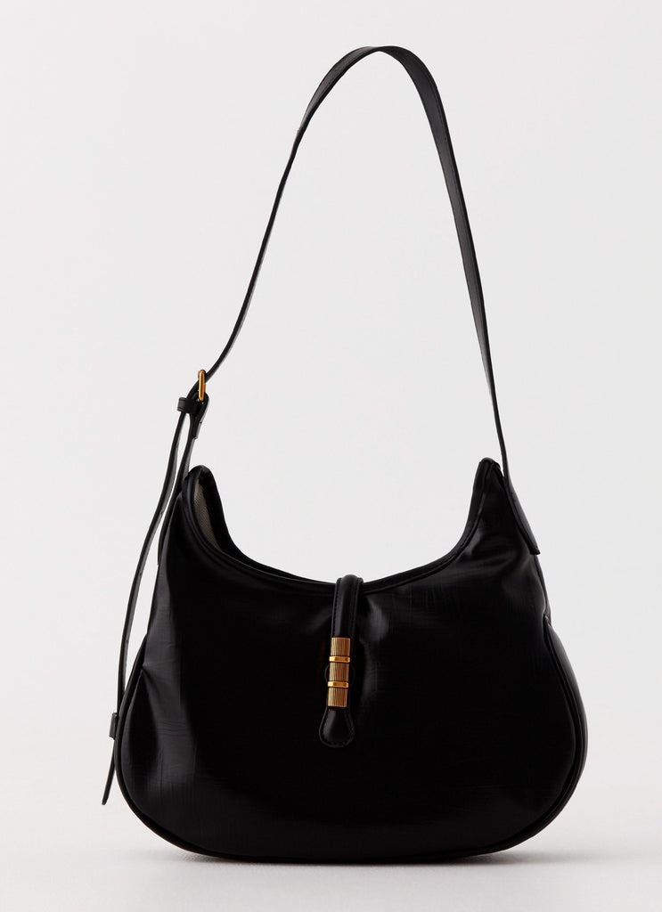 Womens Nicolie Shoulder Bag in the colour Black in front of a light grey background