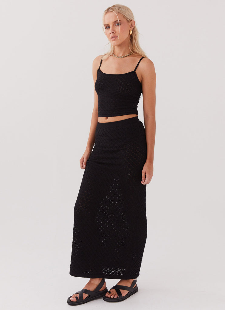 Macy Knit Maxi Skirt - Black