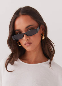 Womens Windsor Sunglasses in the colour Black in front of a light grey background