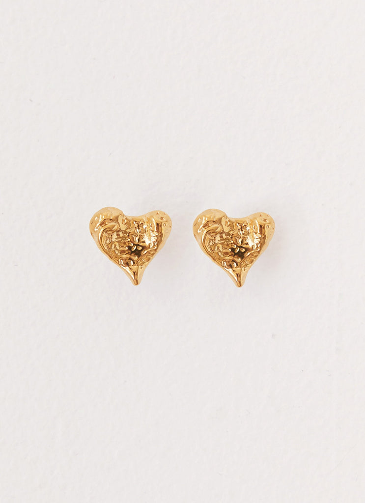 Thayla Heart Earrings - Gold