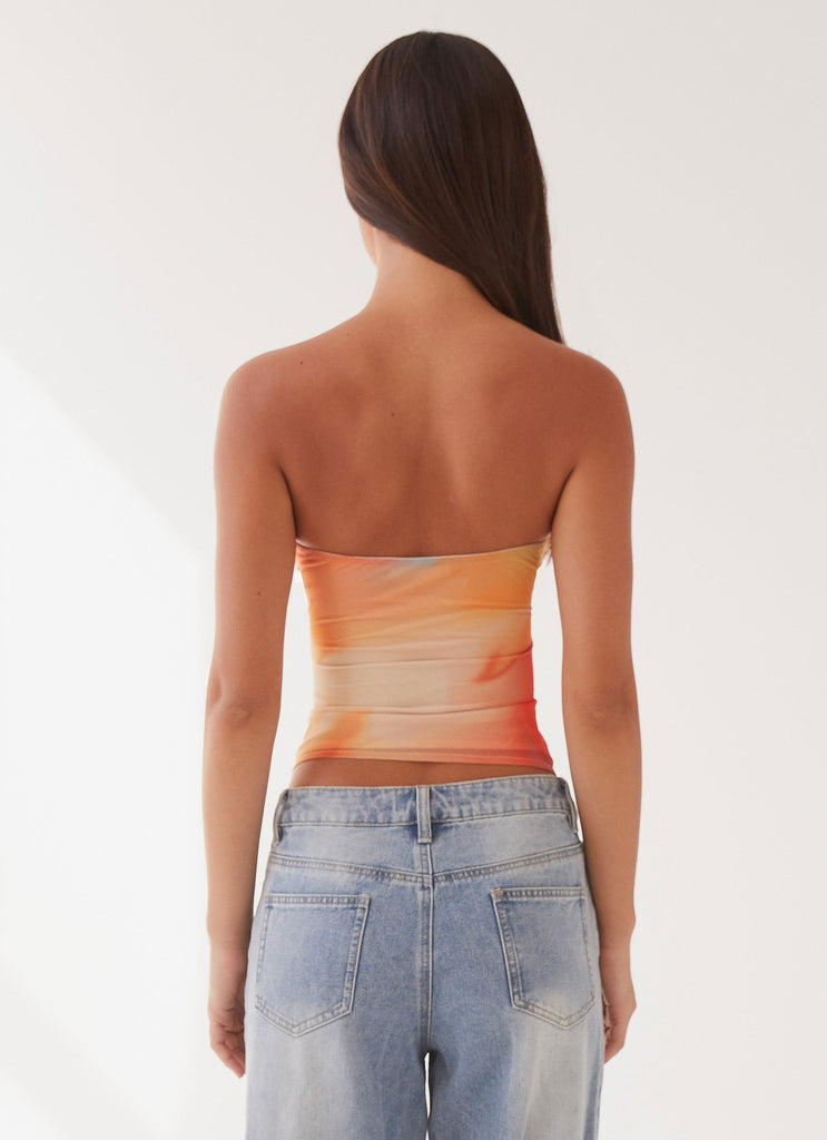 Womens Sunlight Cascade Top in the colour Rainbow Radiance in front of a light grey background