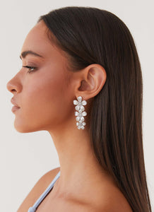 Cadie Flower Earrings - Silver