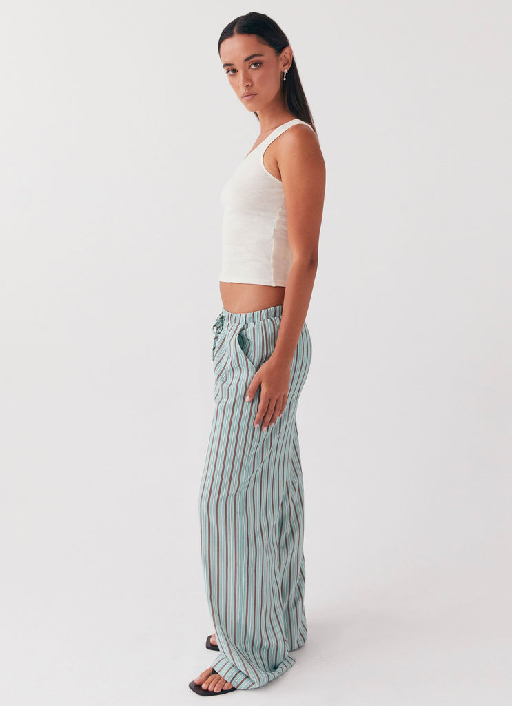 Fresh Face Linen Pants - Coastal Stripe