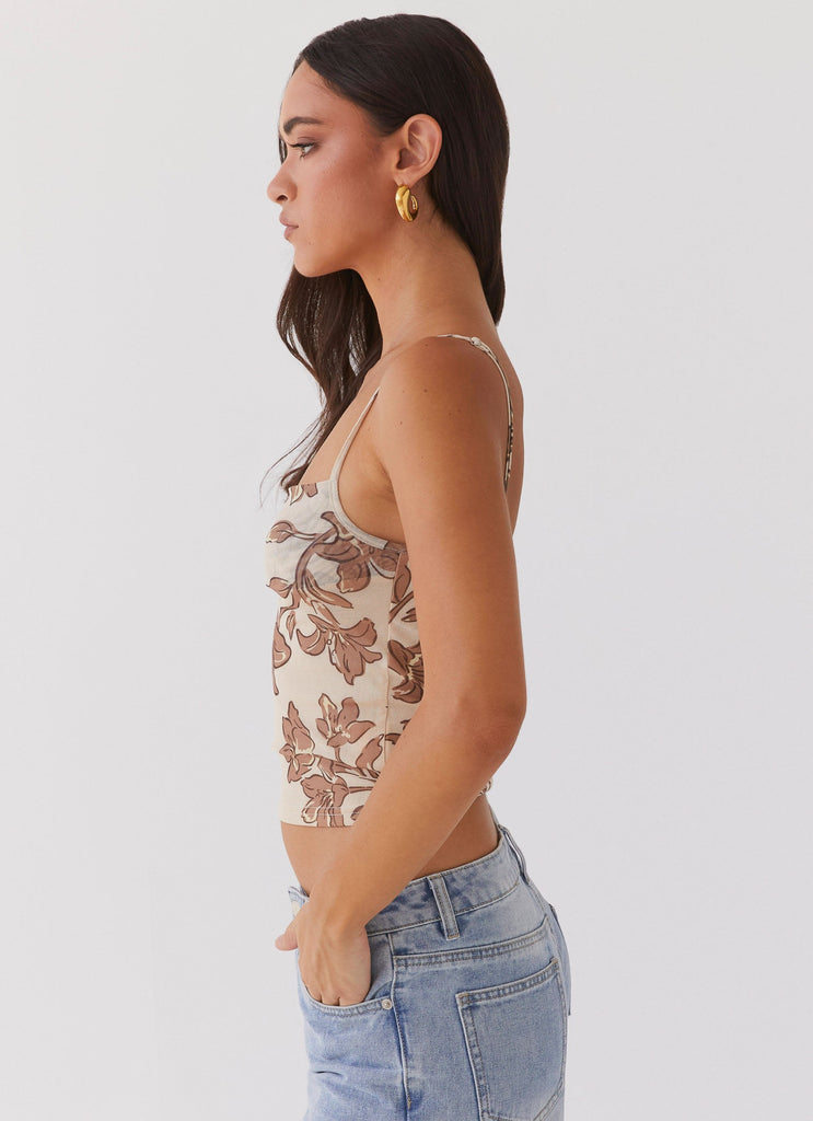 Love On Top Mesh Cami Top - Hazel Bloom