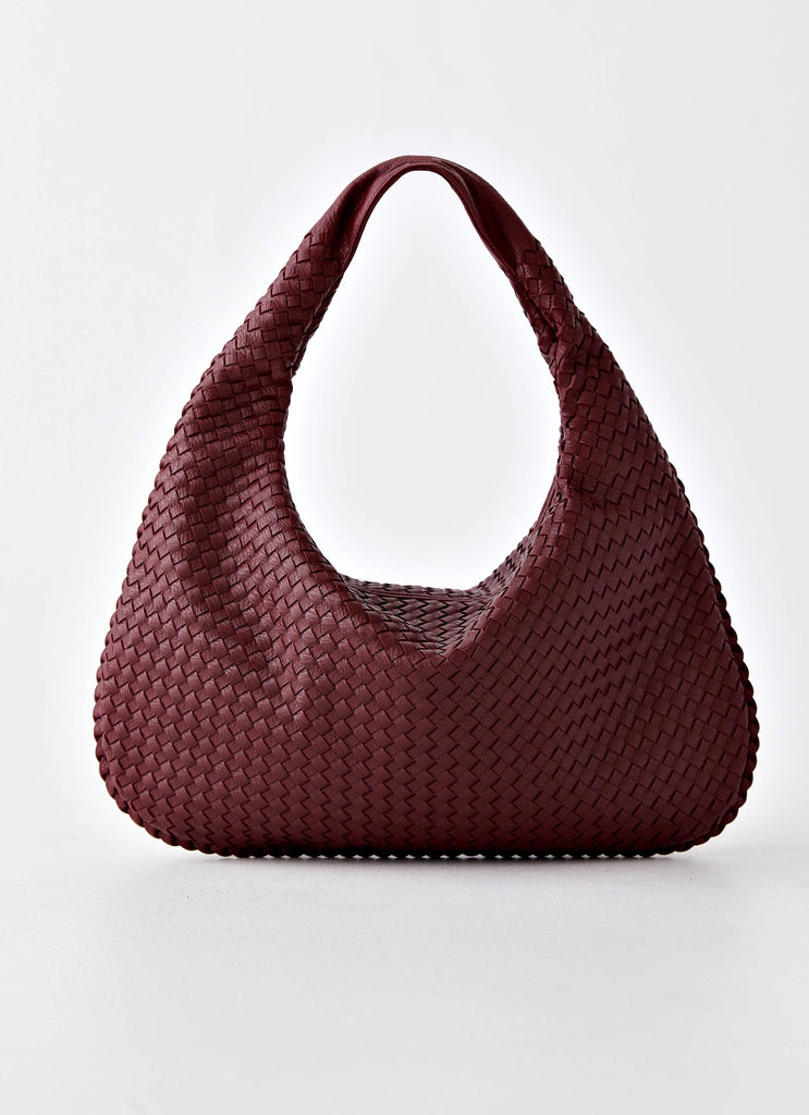 Oriona Woven Handbag Dark Red