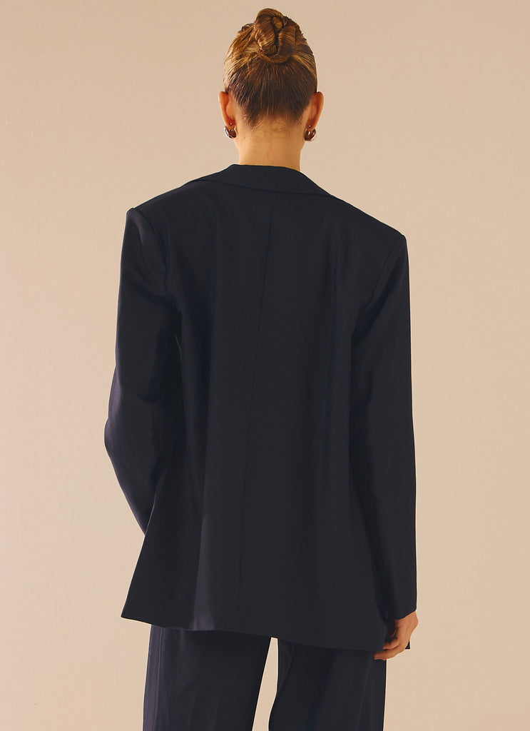 City Slicker Oversized Blazer - Navy Ink