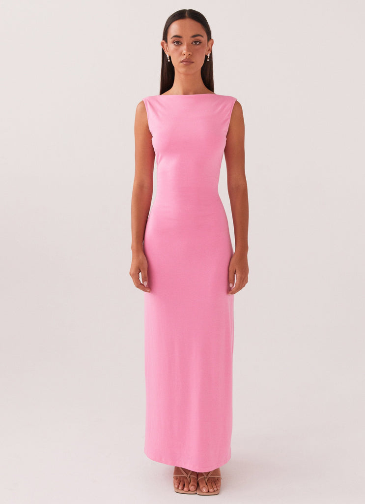 Womens Celina Maxi Dress in the colour Pink in front of a light grey background