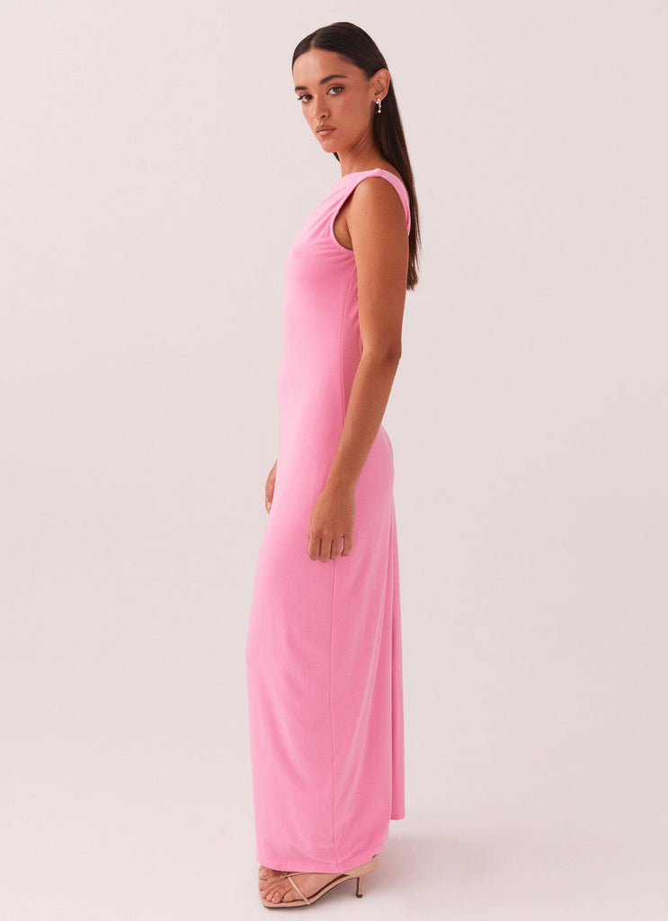 Womens Celina Maxi Dress in the colour Pink in front of a light grey background