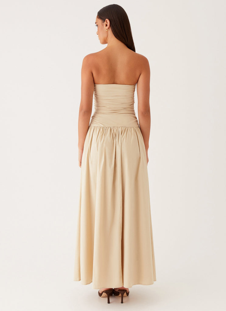 Womens Carmel Maxi Dress in the colour Ivory in front of a light grey background