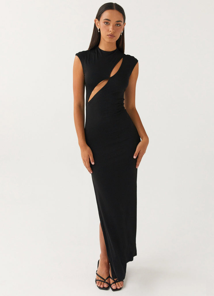 Womens Special Affair Maxi Dress in the colour Black in front of a light grey background