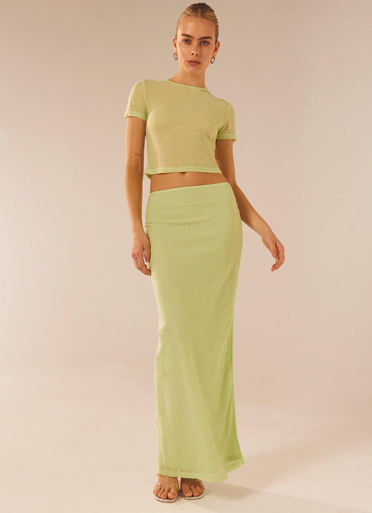 Just Like Magic Maxi Skirt - Lime - Peppermayo