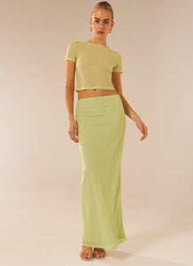 Just Like Magic Maxi Skirt - Lime - Peppermayo