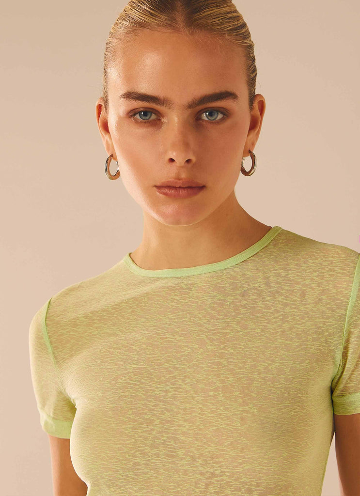 Just Like Magic Mesh Tee - Lime - Peppermayo