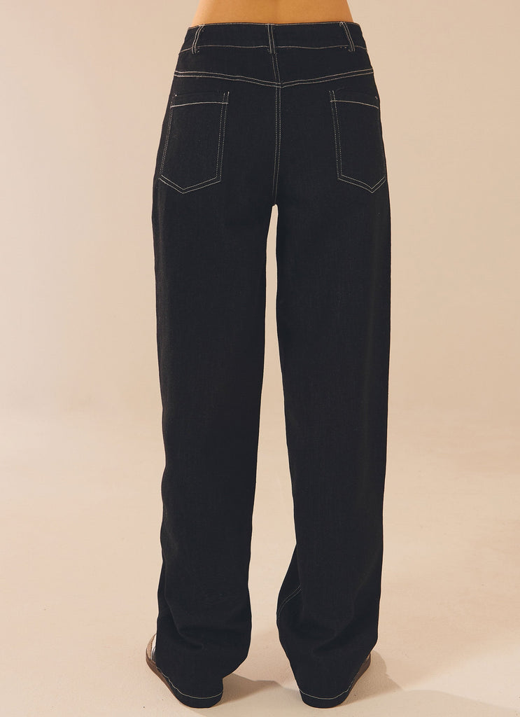 Womens New York Nights Low Rise Jeans in the colour Indigo in front of a light grey background