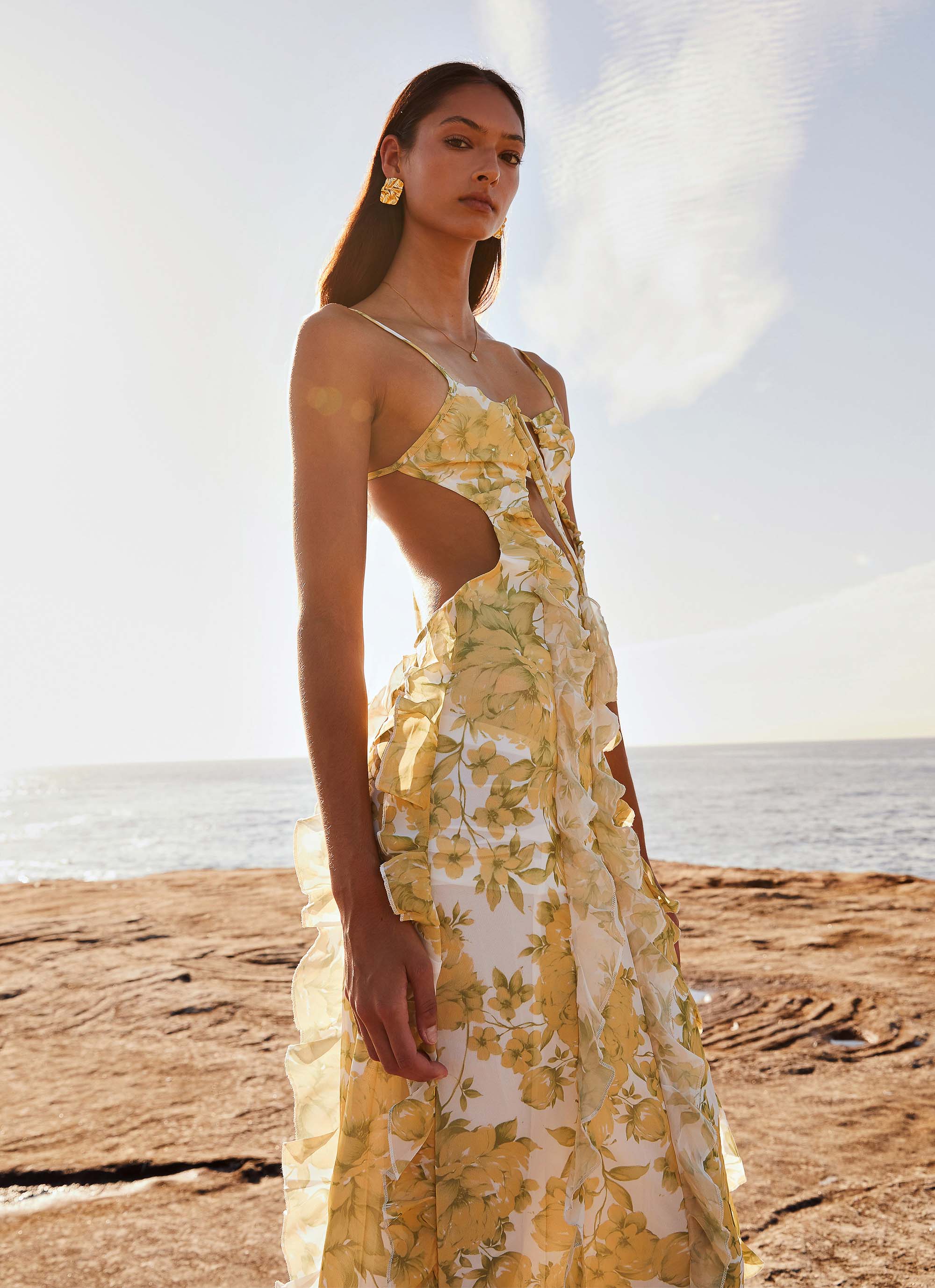 Spring And Summer Short-sleeved Floral Halter Waist A-line Dress Plus Size Women