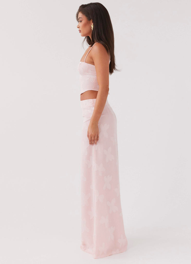 Womens Best Love Maxi Skirt in the colour Pink Petal in front of a light grey background