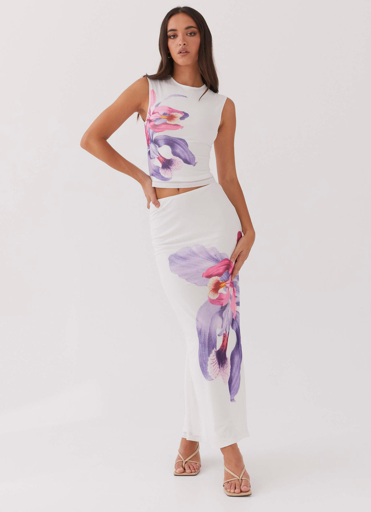 Womens Waiting For Dawn Mesh Top in the colour White in front of a light grey background
