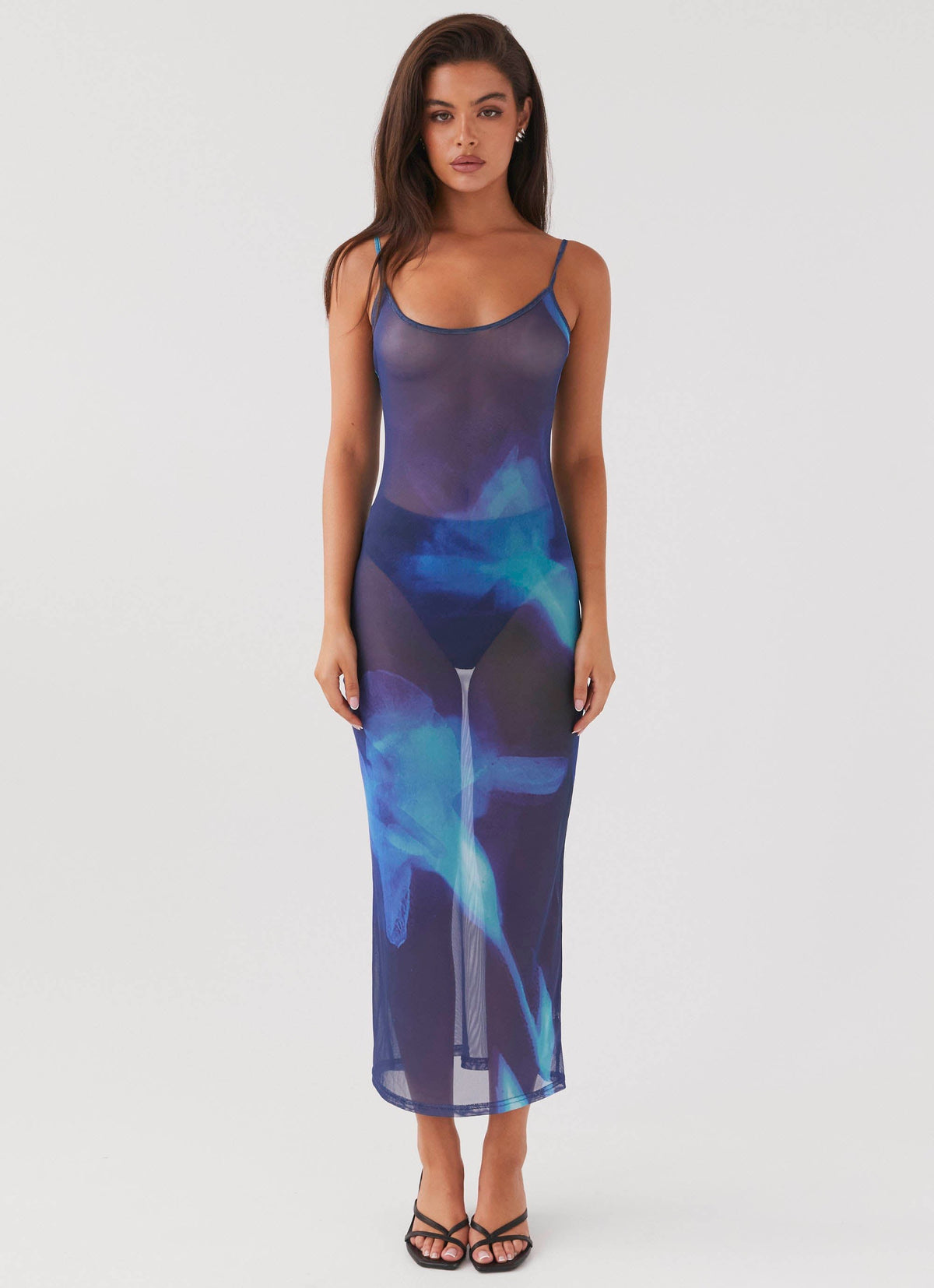 Womens Love On The Run Maxi Dress in the colour Cyber Rose in front of a light grey background