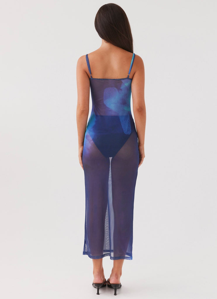 Womens Love On The Run Maxi Dress in the colour Cyber Rose in front of a light grey background