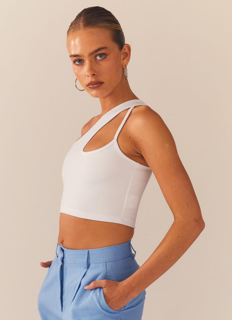 Cedar Crop Top - White - Peppermayo