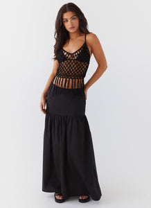 Dreamcatcher Tiered Maxi Skirt - Black