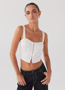 Give Me Love Bustier Top - Pure White