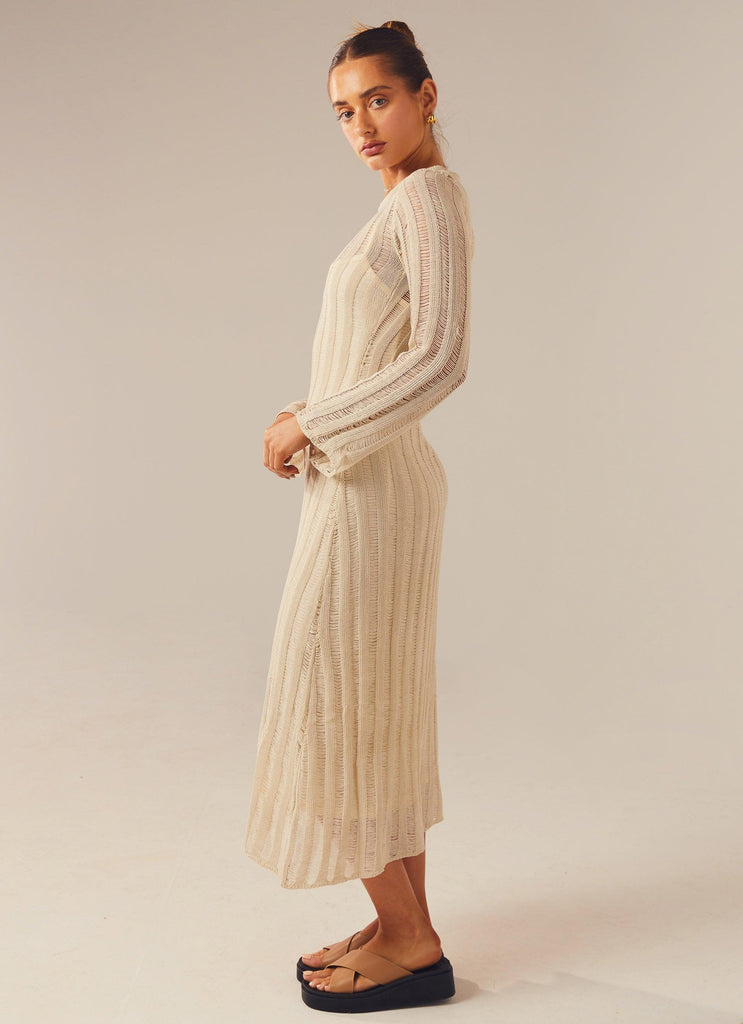 All I Want Maxi Dress - Beige - Peppermayo