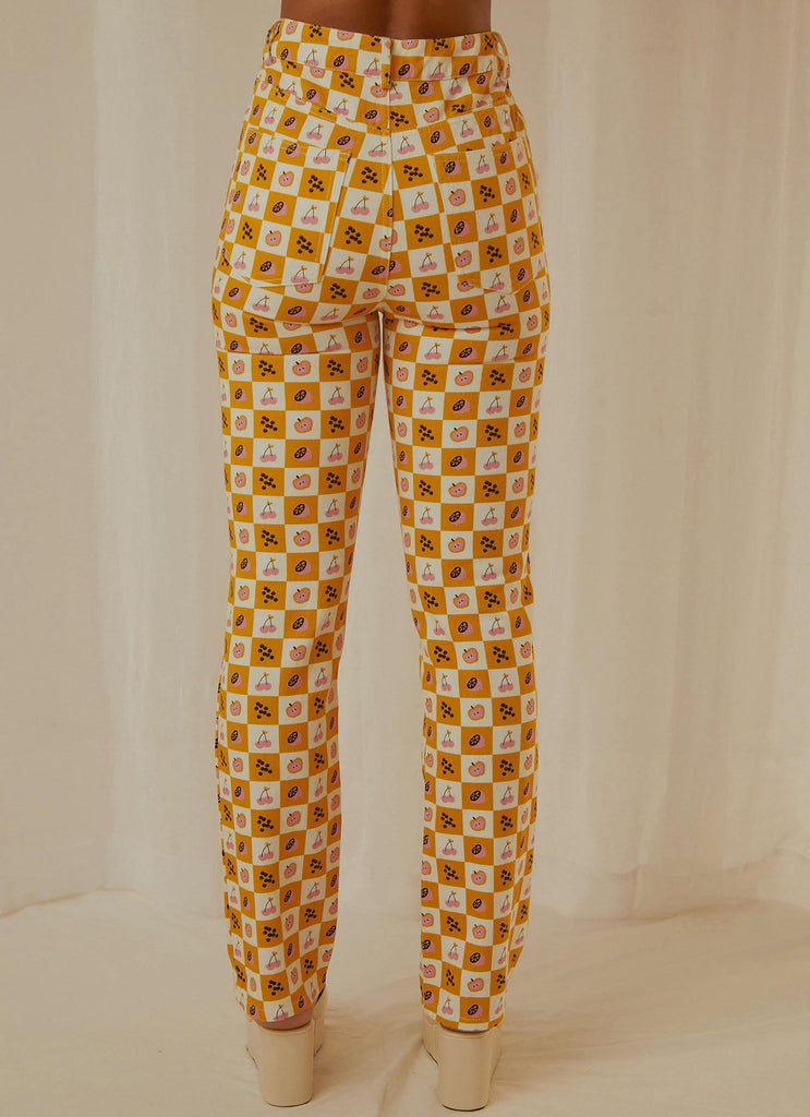 Pina Colada Pants - Fruit Checkers - Peppermayo