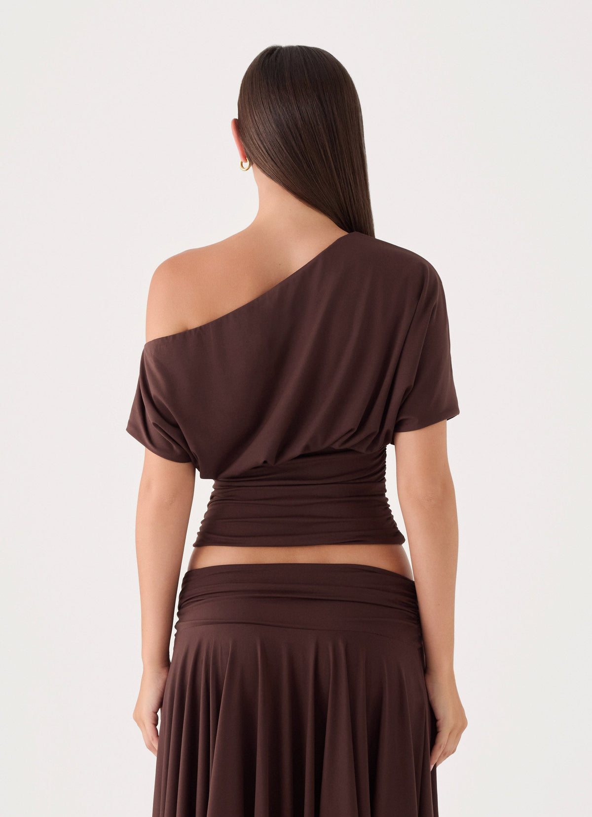 Perrie Asymmetrical Top - Chocolate