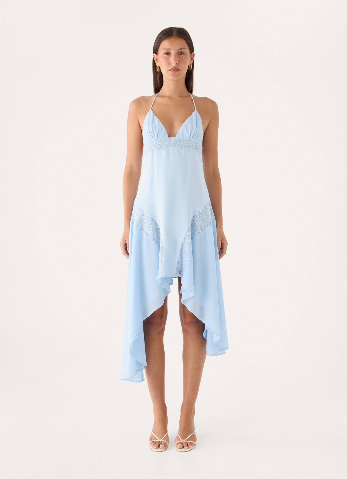 Prilla Asymmetric Midi Dress - Blue