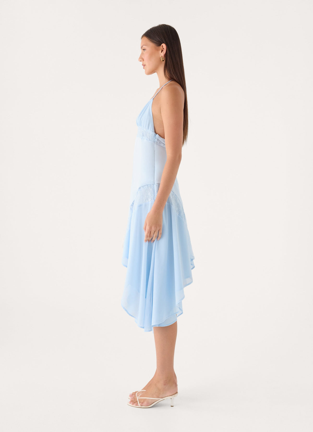 Prilla Asymmetric Midi Dress - Blue