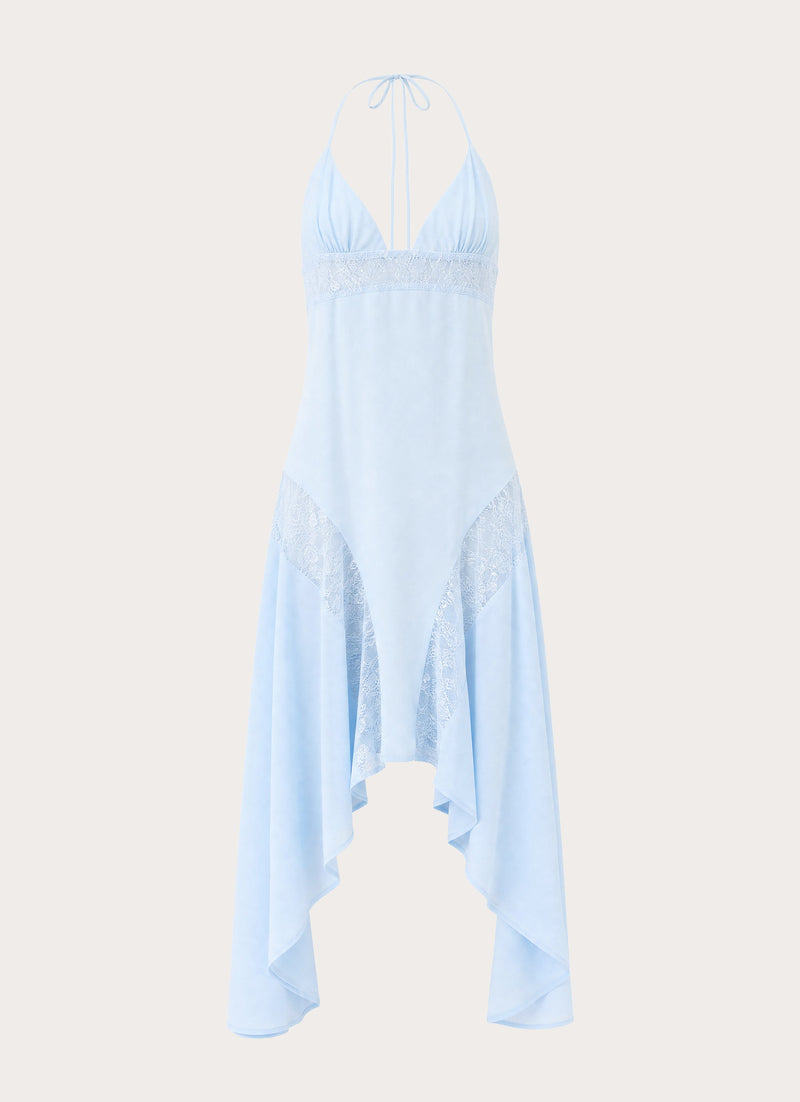 Prilla Asymmetric Midi Dress - Blue