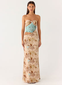 React Strapless Maxi Dress - Desert Blur