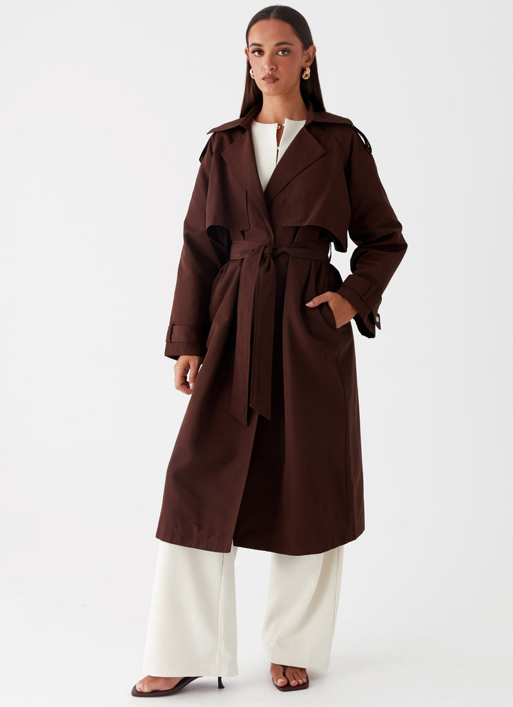 Rent Free Trench Coat - Chocolate